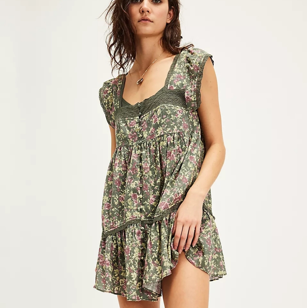 Alessia Printed Mini Dress Green Size L